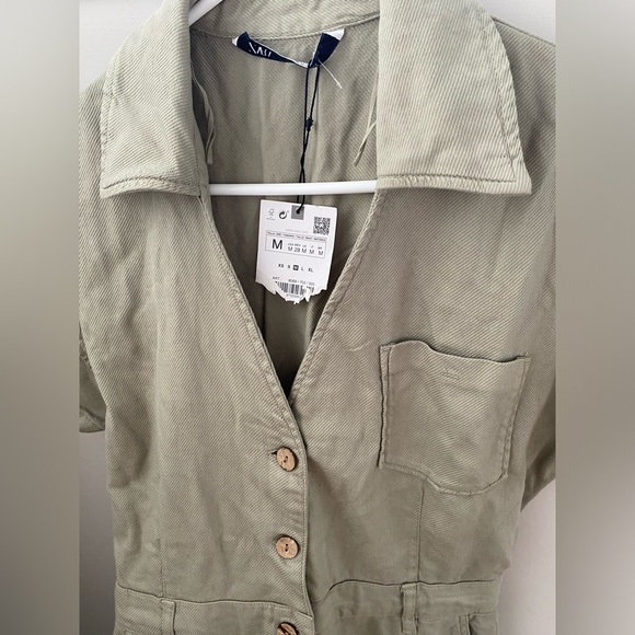 NWT Zara Khaki green jumpsuit size M - Picture 9 of 9
